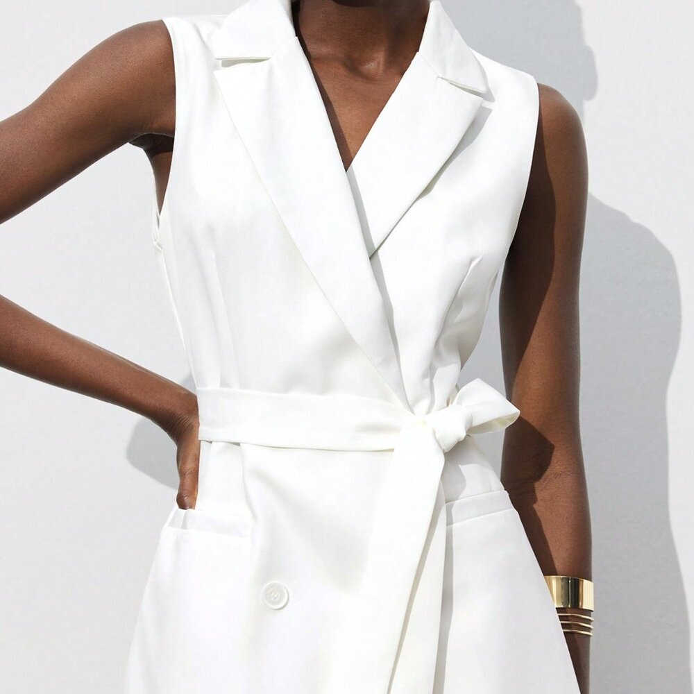 White Elegant Bohemian Women's Dress - Picture 5 of 7
